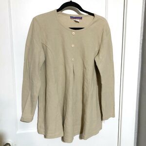 Vintage Lagenlook Tunic Oatmeal Cream Beige Knit